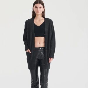 NAADAM Luxe Cashmere Grandpa Cardigan Smoke, Small